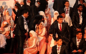 زفاف جماعى لأربعة آلاف عريس وعروس فلسطينية فى غزة
