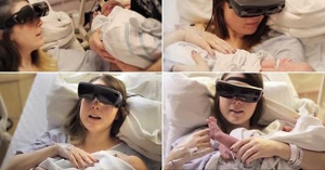 امرأة كفيفة ترى طفلها للمرة الأولى عبر نظارات خاصة 